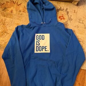 Blue God Is Dope Hoodie